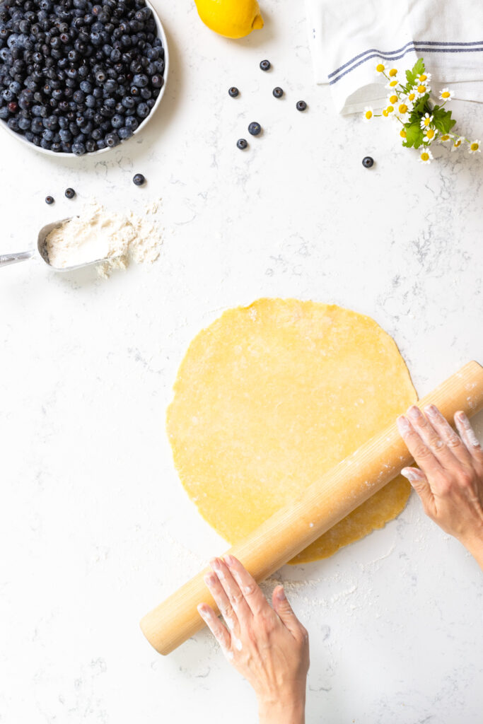 Rolling out vodka pie dough
