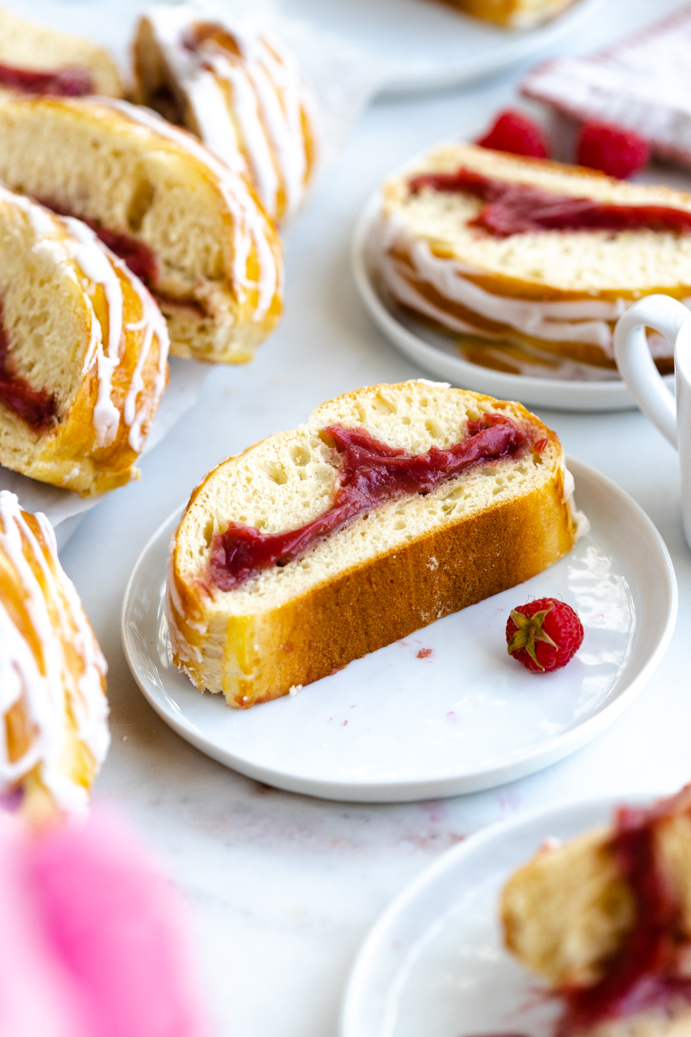 Slice of Raspberry Lemon Curd Braid