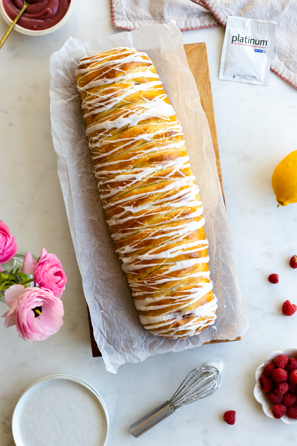 Raspberry Lemon Curd Braid made with Red Star Platinum Yeast