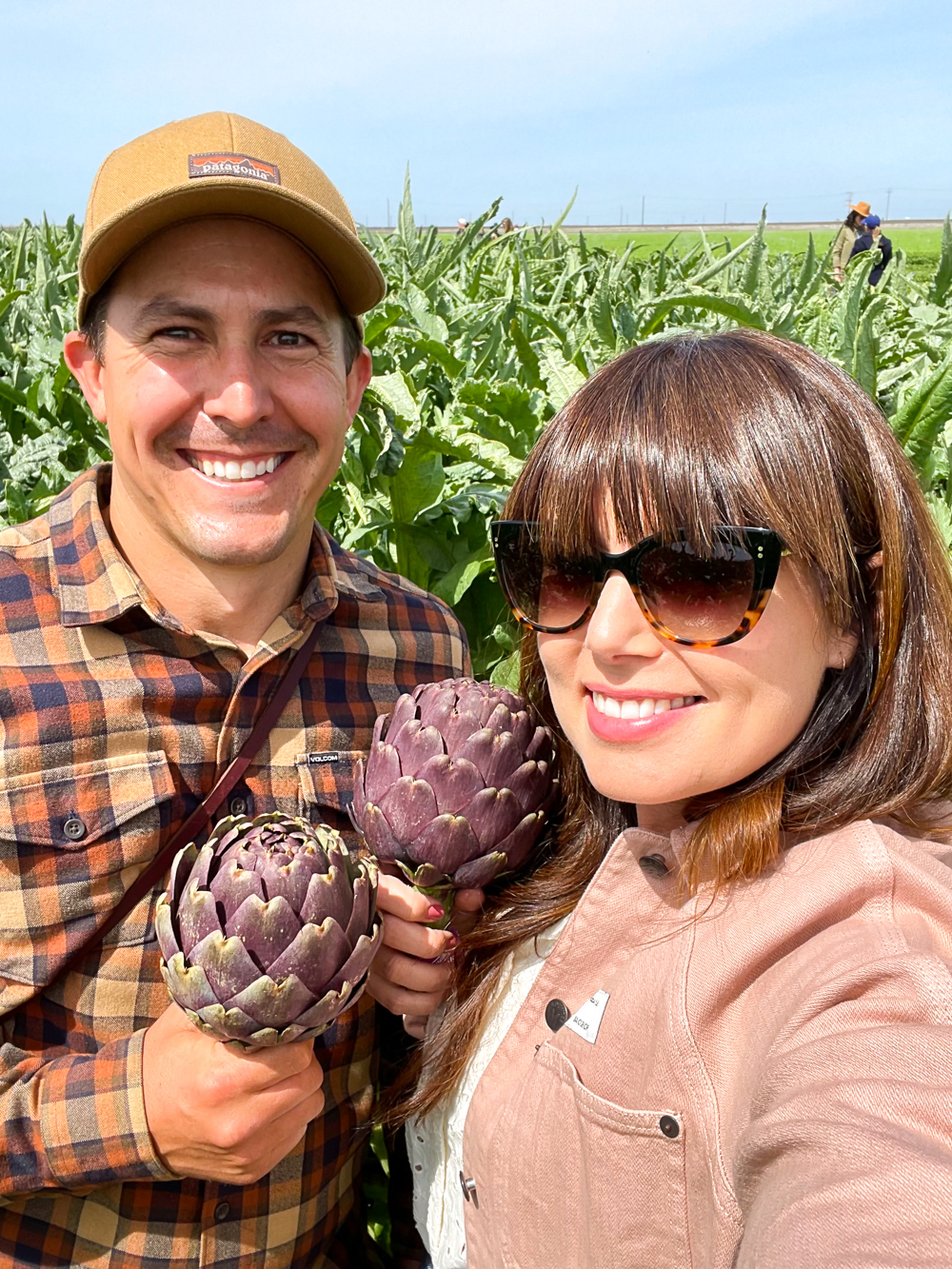 Becky & Kyle in artichoke field