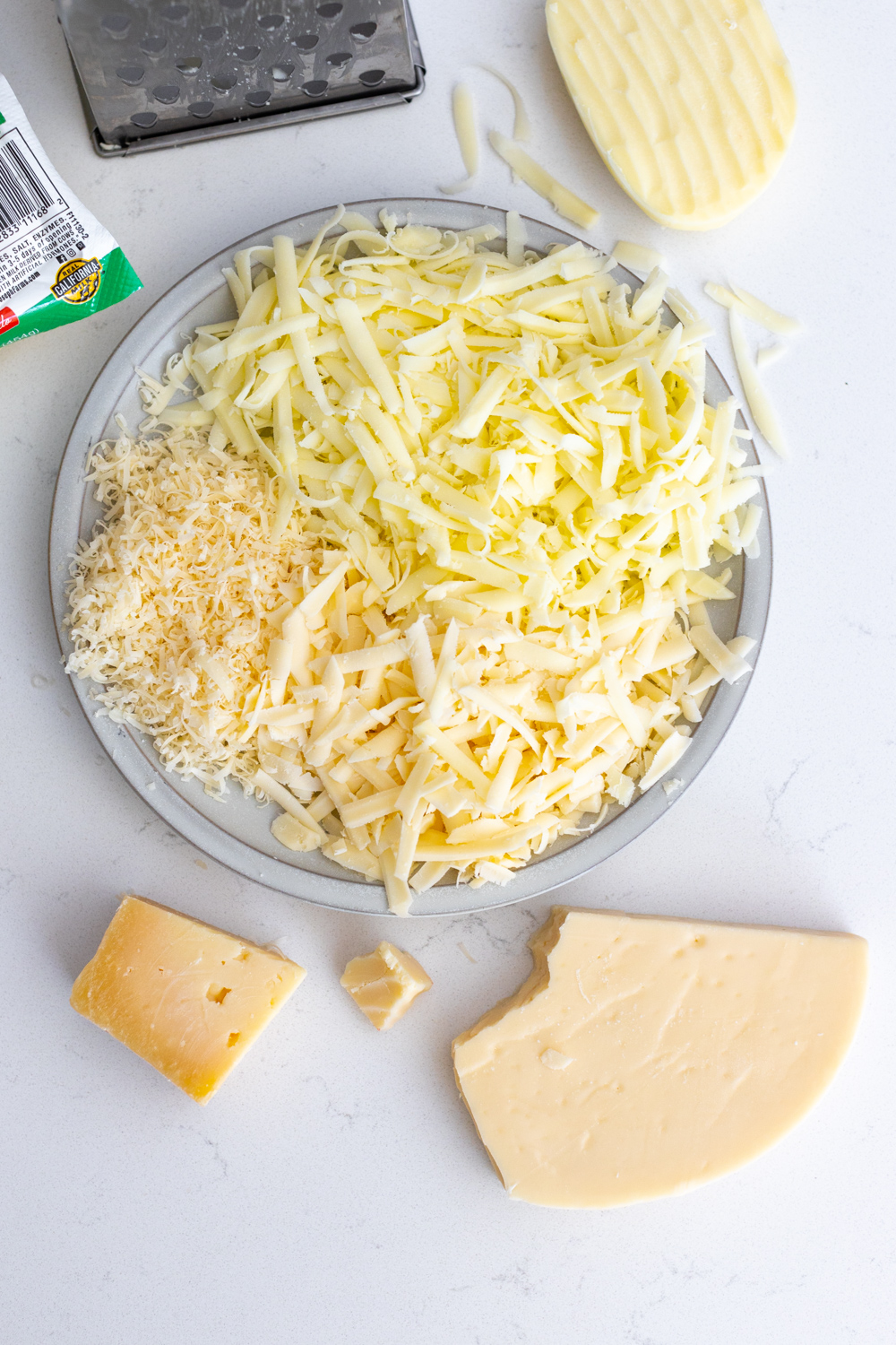 mozzarella provolone and parmesan cheese