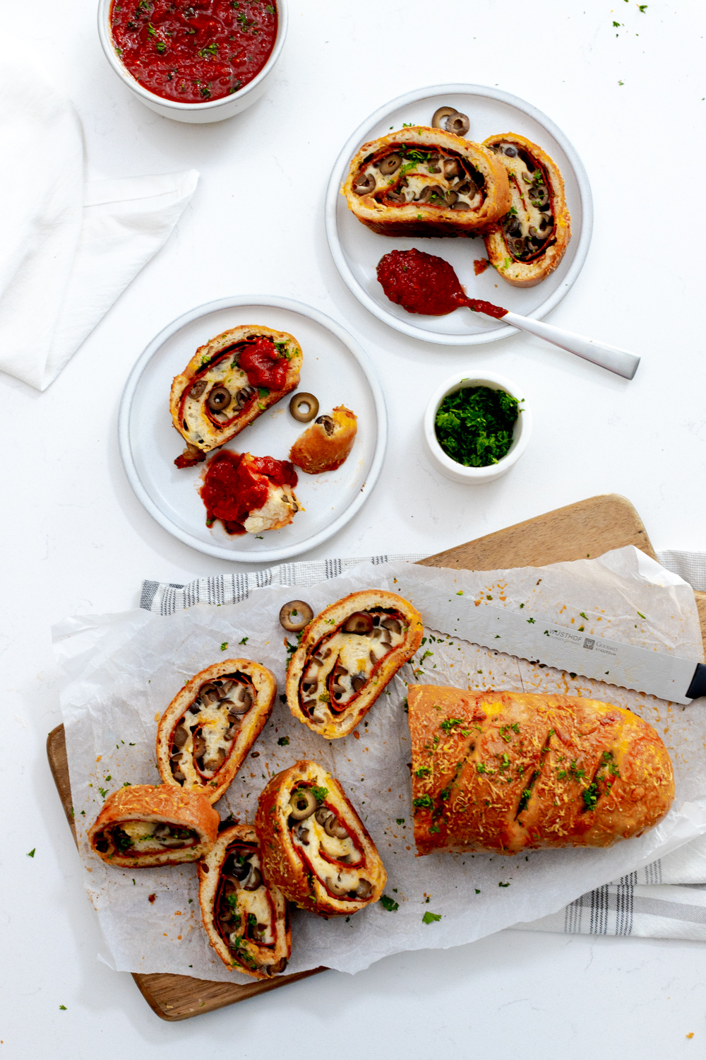 Stromboli with Pizza Sauce dip