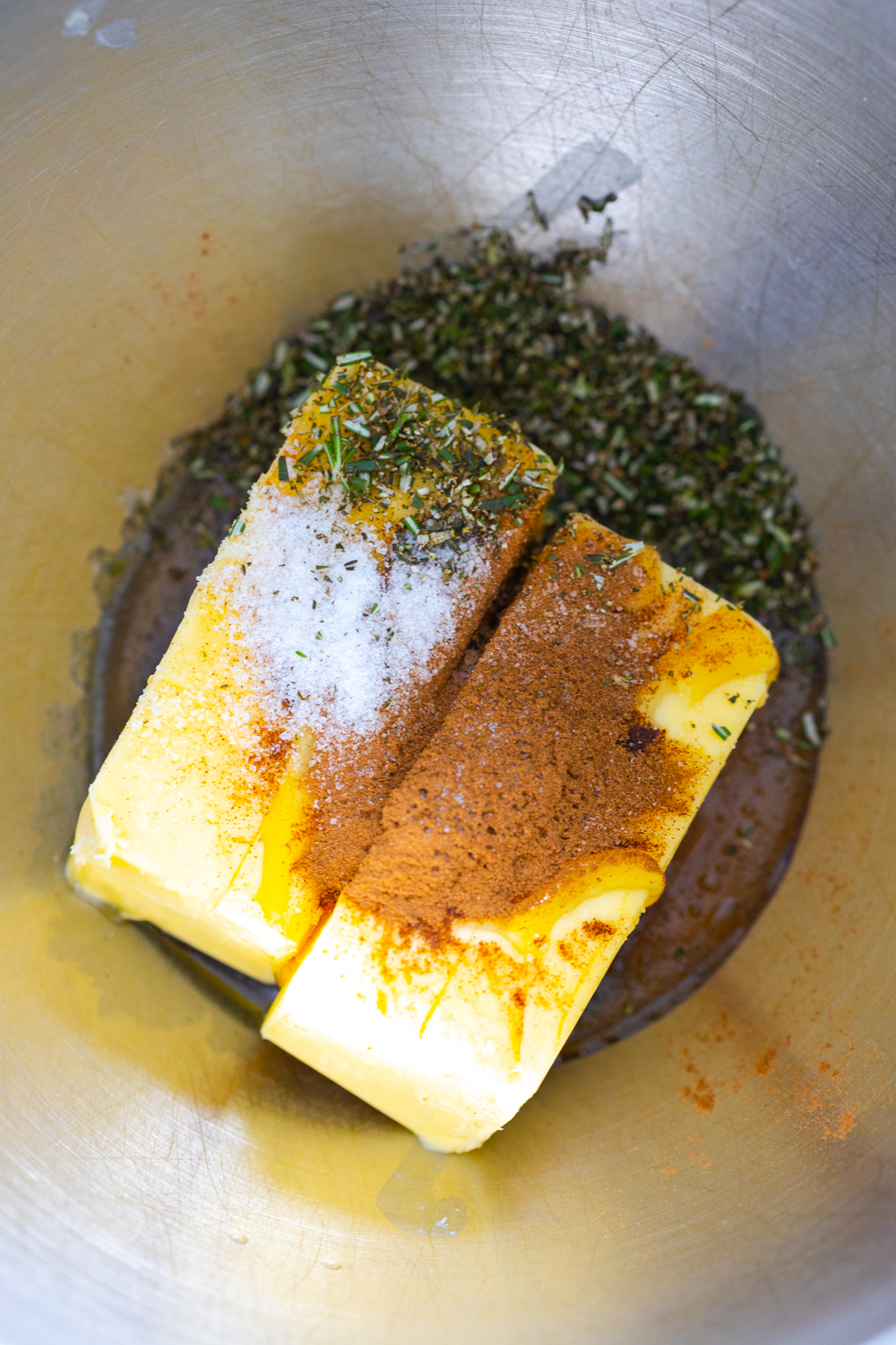 mixing butter for Cinnamon Raisin Honey Butter