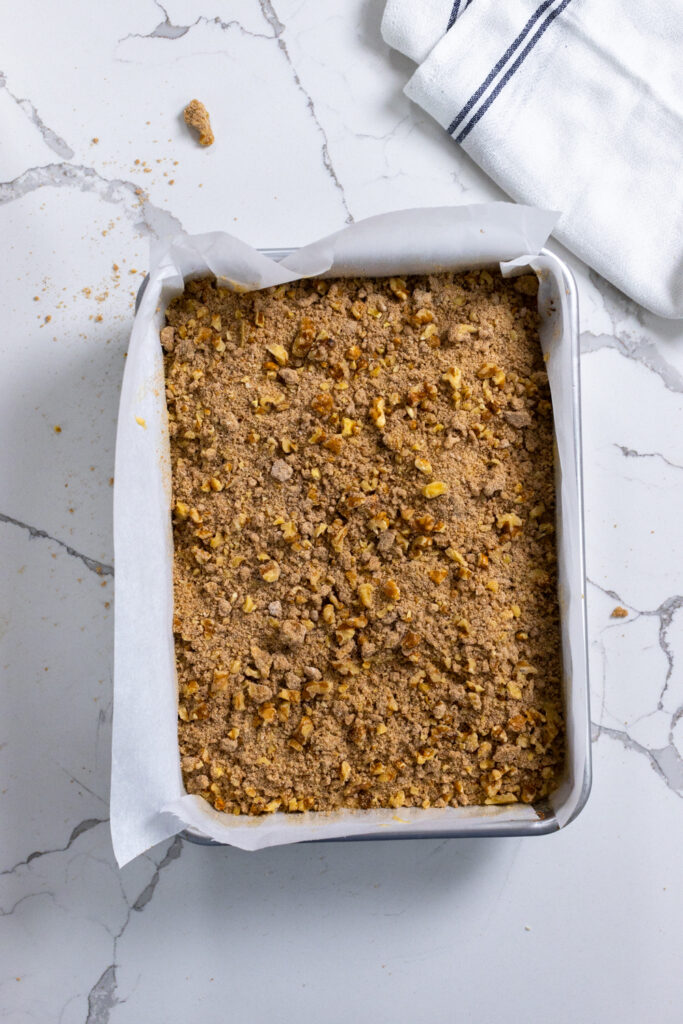 Step 5 Spiced Prune Coffee Cake ready for the oven