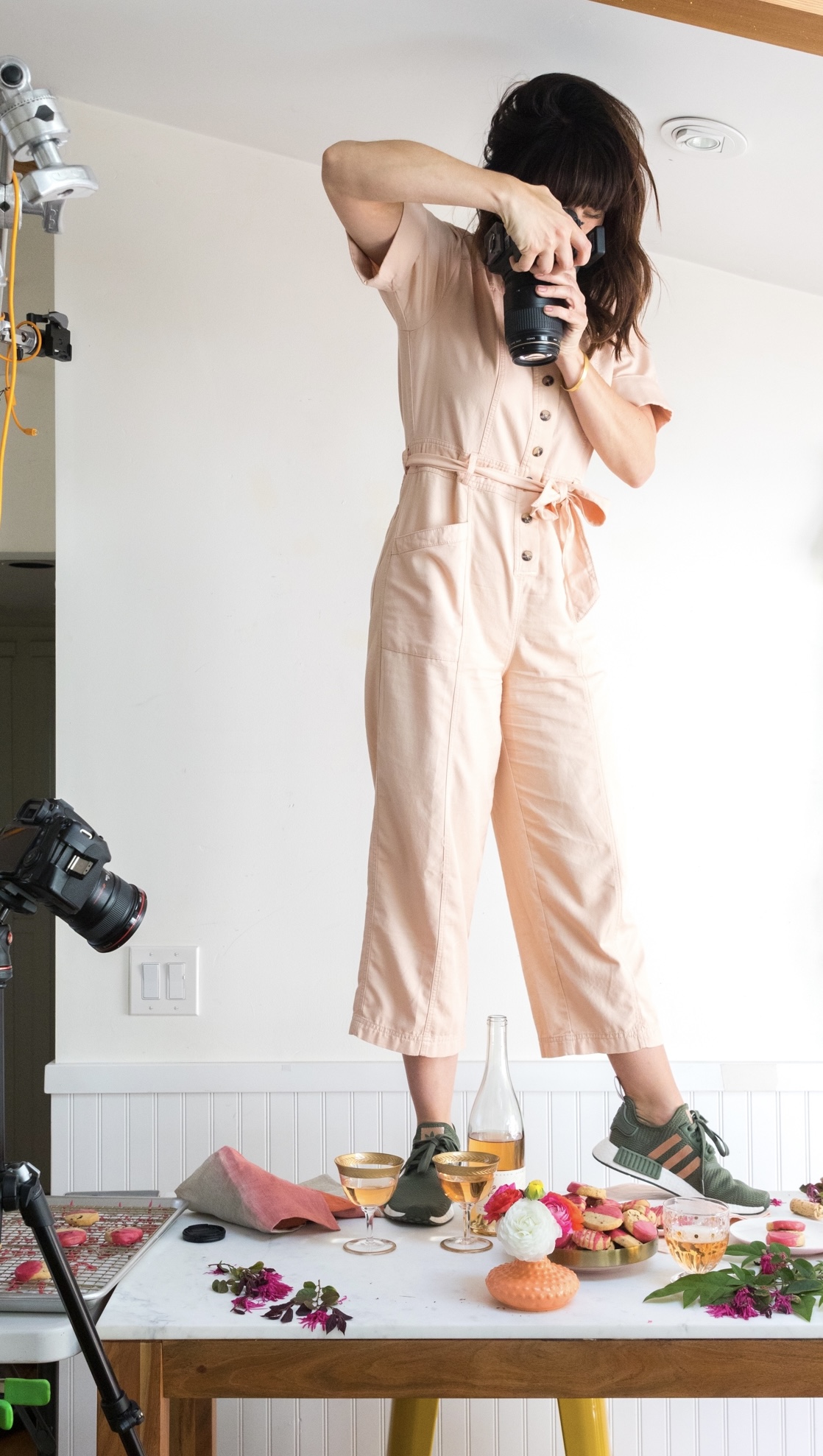 Content creator Becky Sue shooting a custom developed and styled recipe with multiple cameras