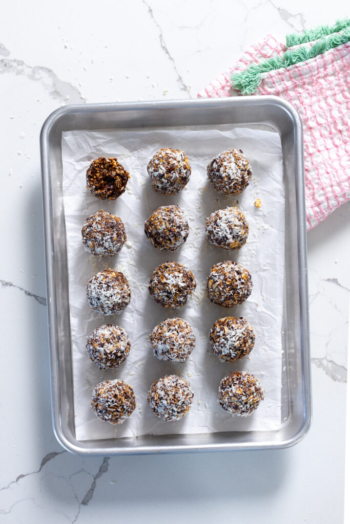 Prune Almond Energy Balls rolled
