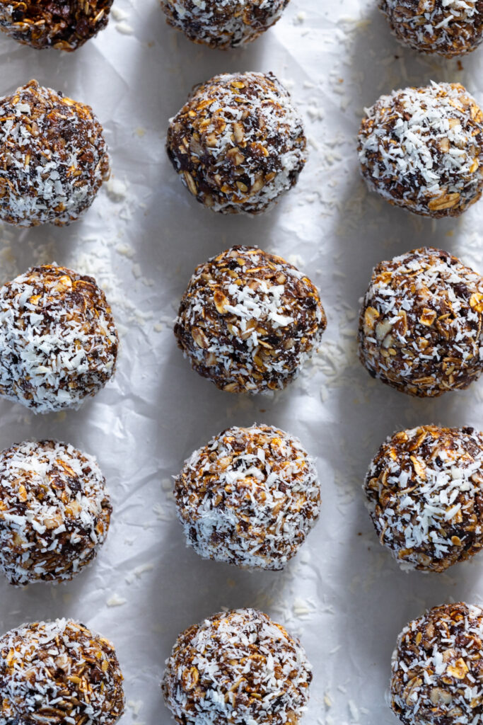 Tray of Prune Almond Energy Balls