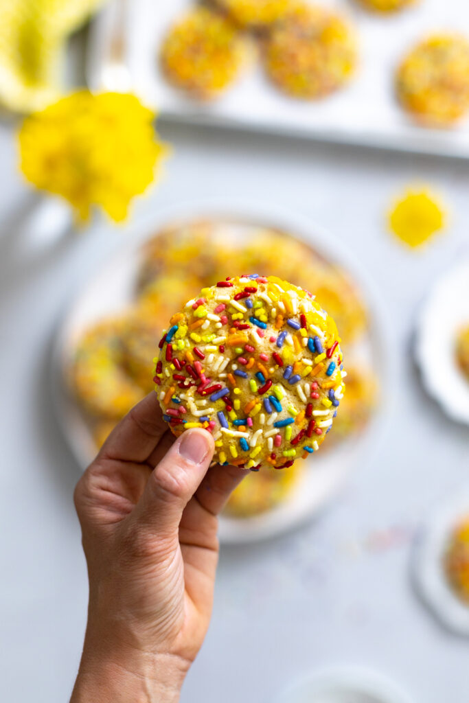 Lemon Rainbow Sprinkle Cookie