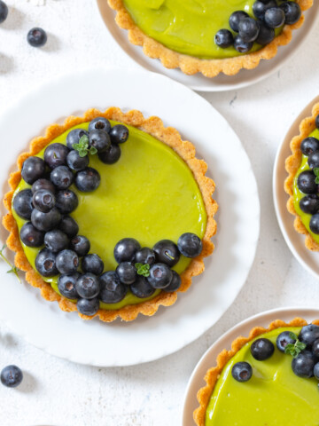 Avocado Blueberry Tarts with Almond Crust by Baking The Goods