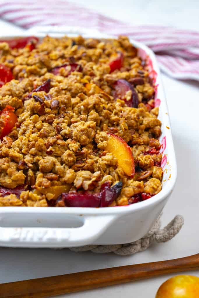 Pecan Crisp Topping with Plums
