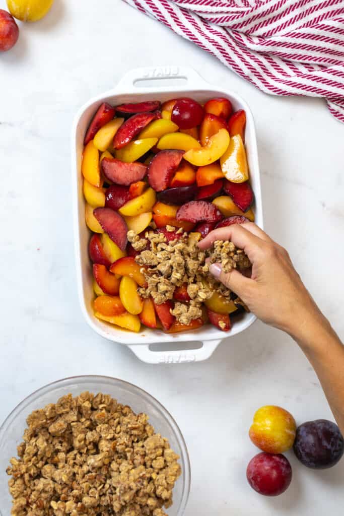assembling Plum Crisp