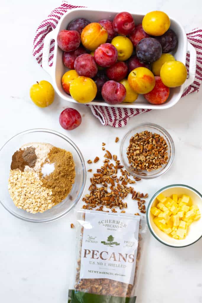 Spiced Plum Crisp ingredients