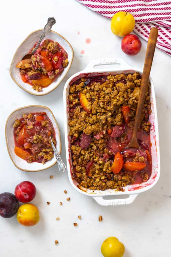 Colorful plum crisp