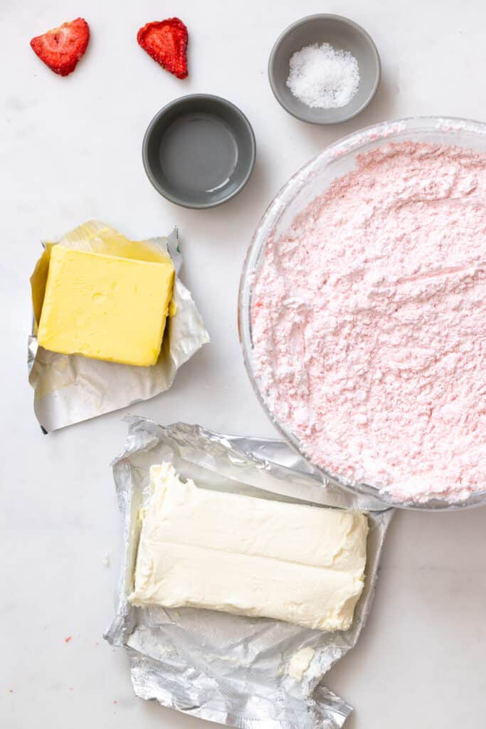 Strawberry Cream Cheese Frosting ingredients