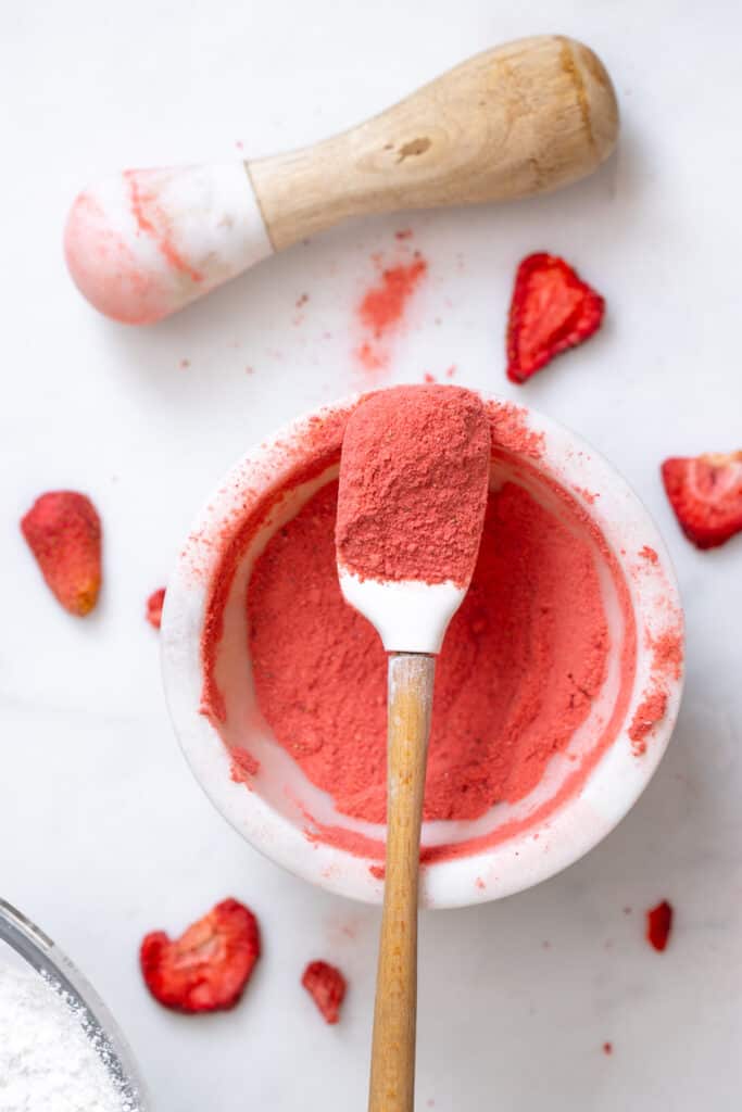 crushed freeze dried strawberries for food coloring