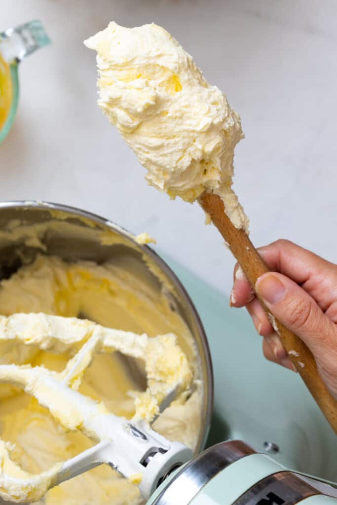 creamed butter and sugar