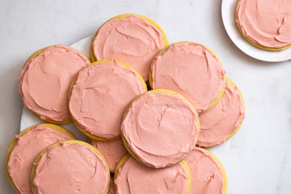 Plateful of Big Pink Cookies