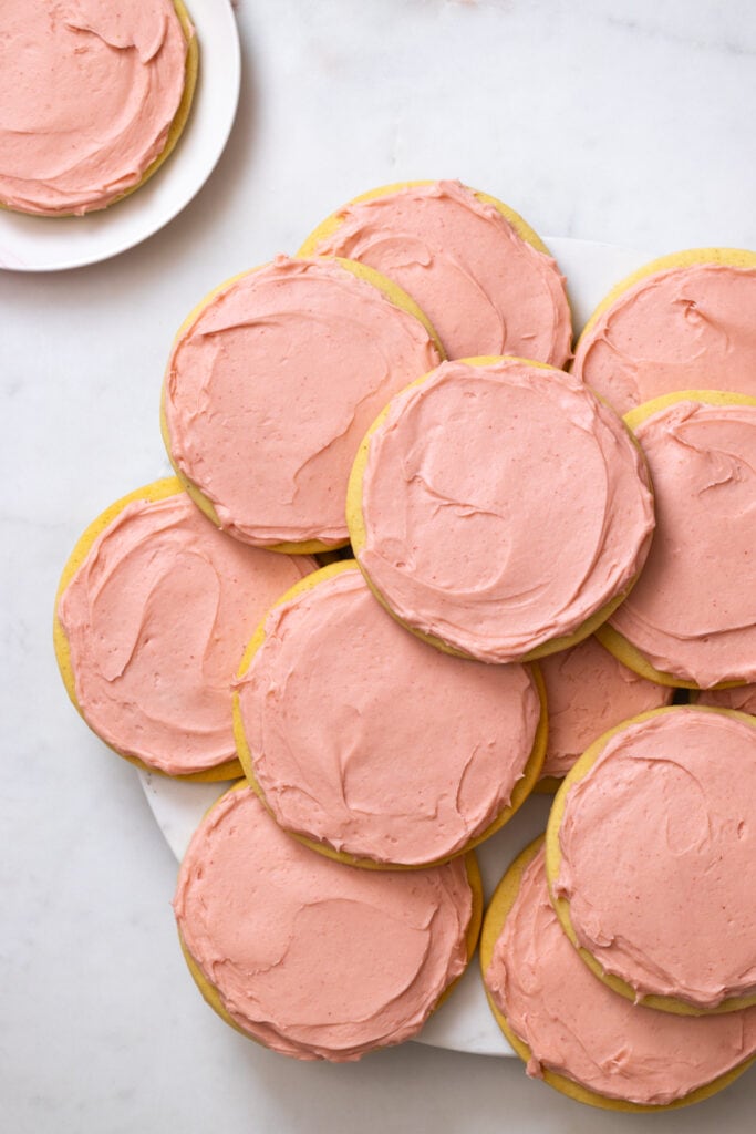 Plate of Pink Cookies