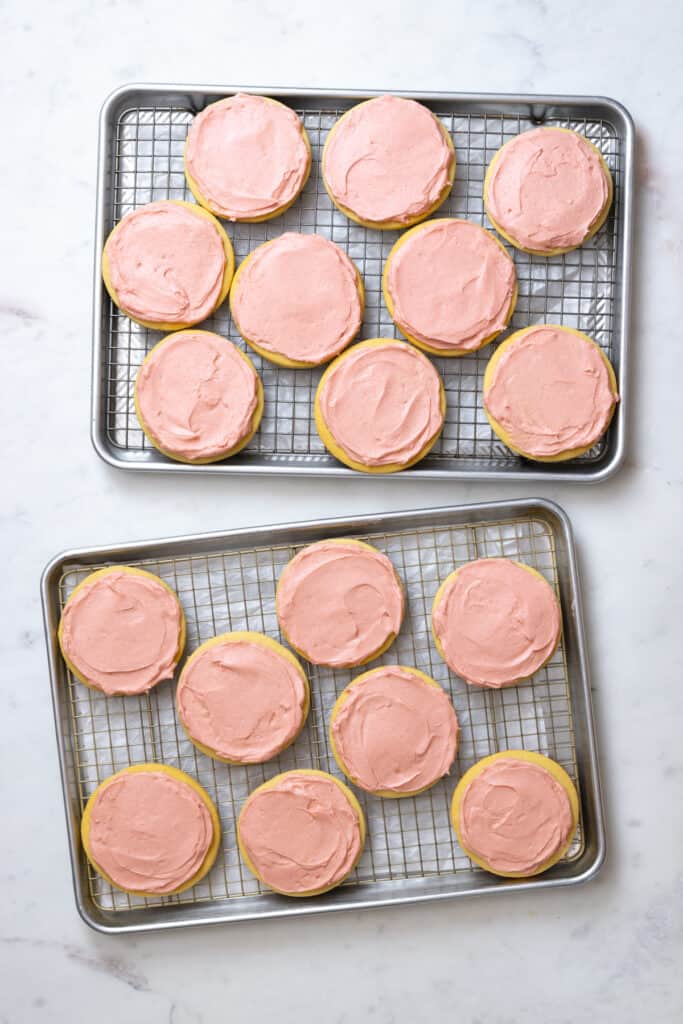 Frosted Big Pink Cookies