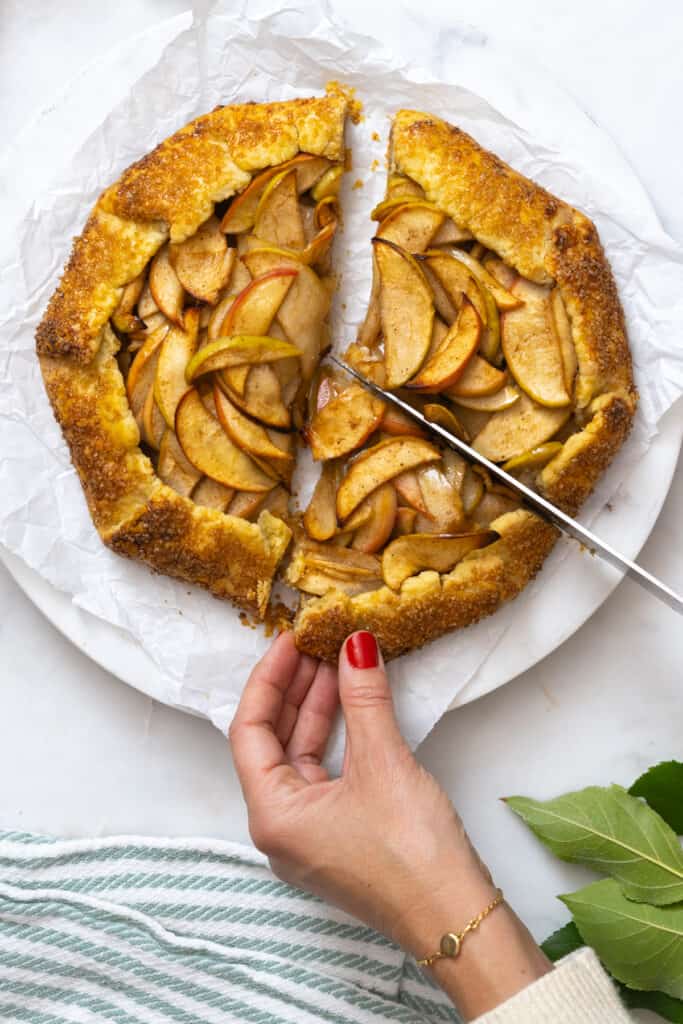 Slicing Apple Cheddar Galette