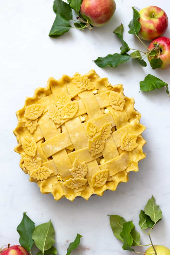 Apple Cheddar Pie pre-baked