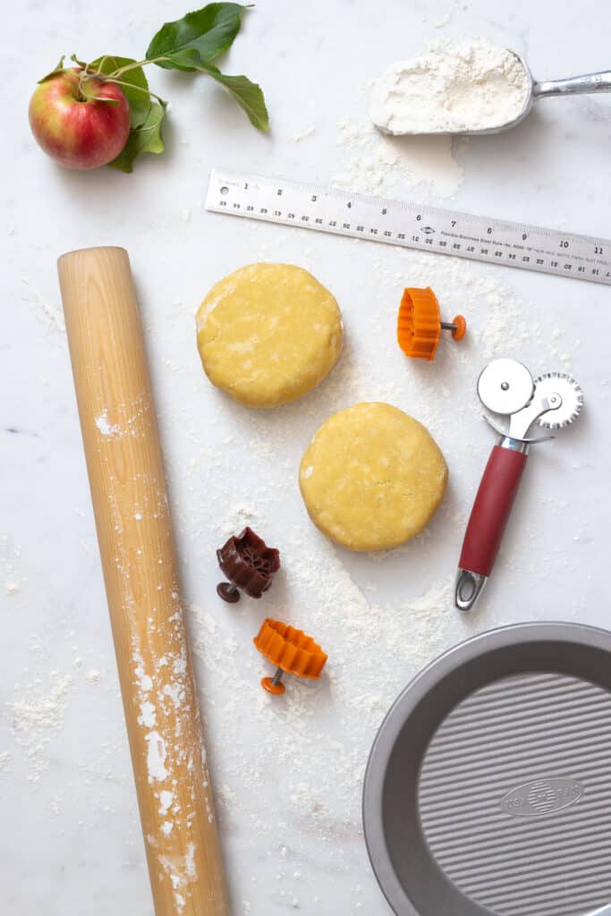 Cheddar Pie Dough tools