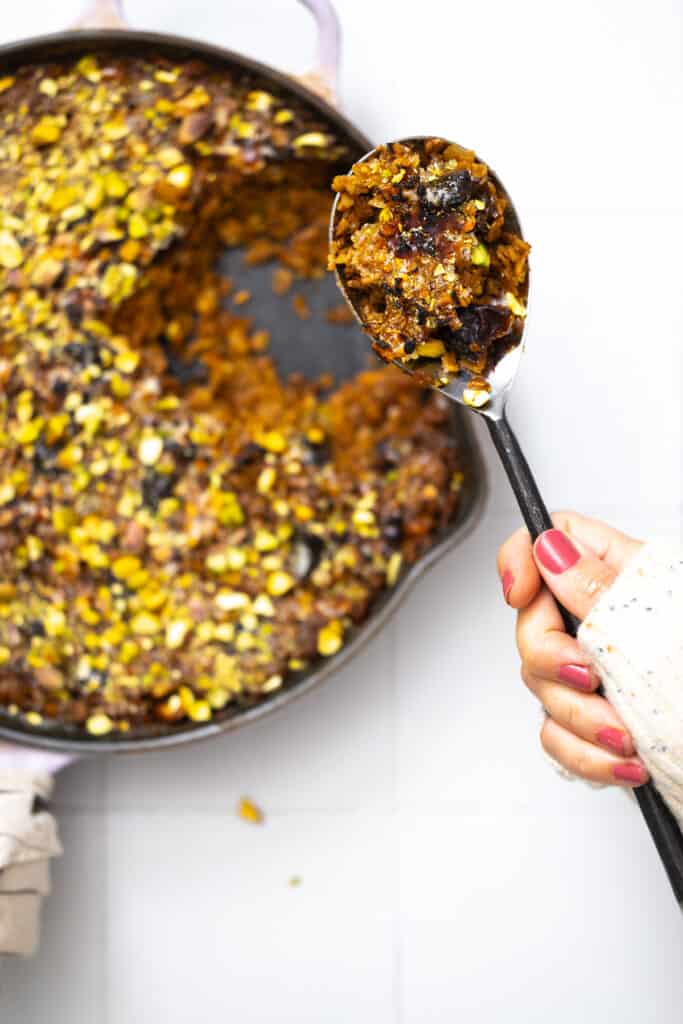 Cracking Brûlée on Baked Prune Apple Oatmeal