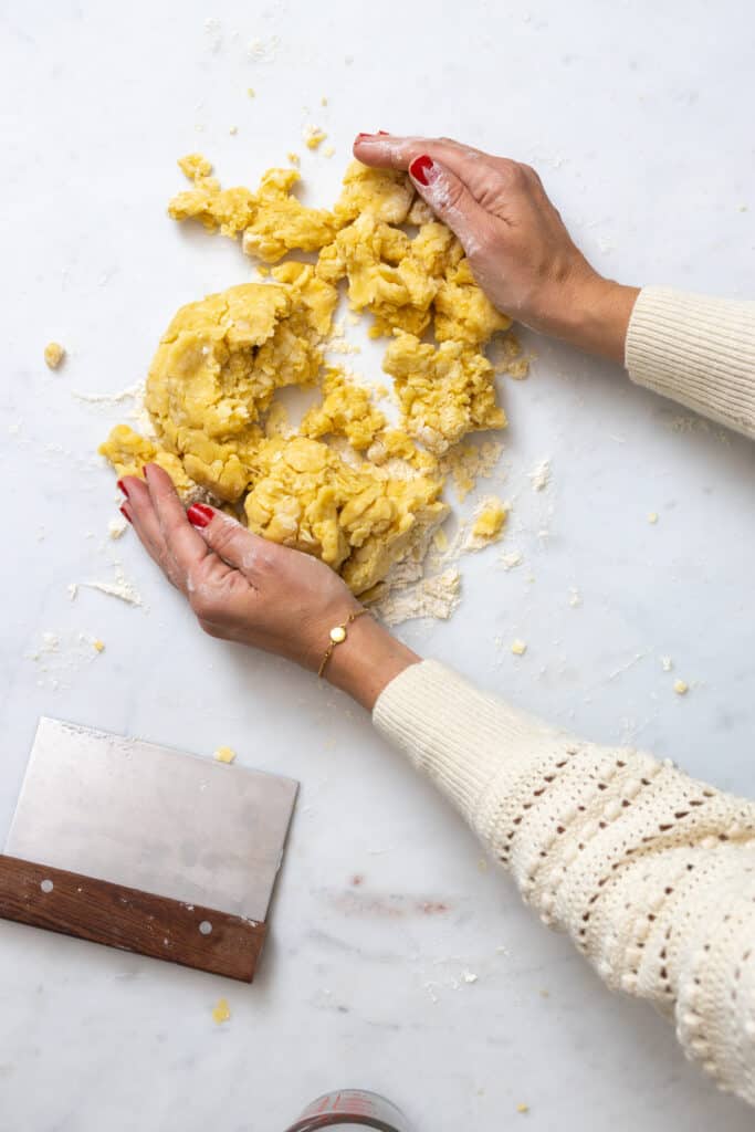 gathering pie dough