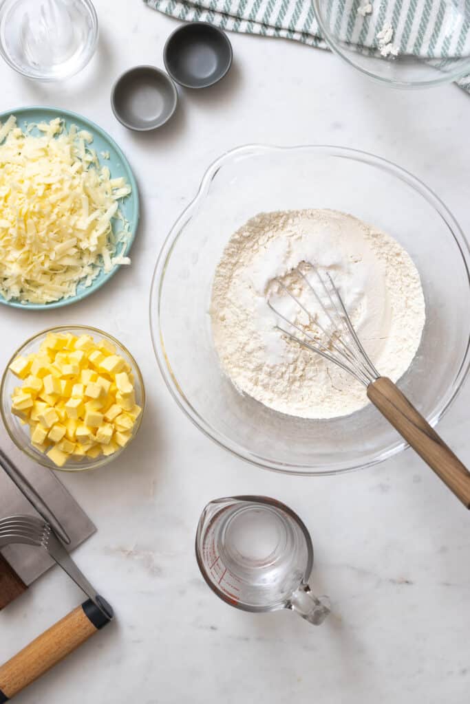 dry ingredients for pie dough