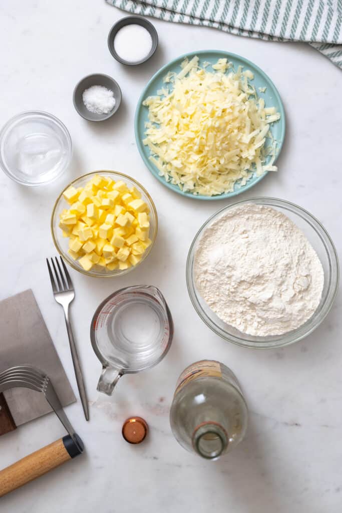 Cheddar Pie Dough ingredients