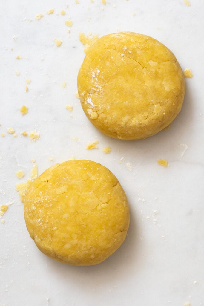 2 uniform Cheddar Pie Dough Disks