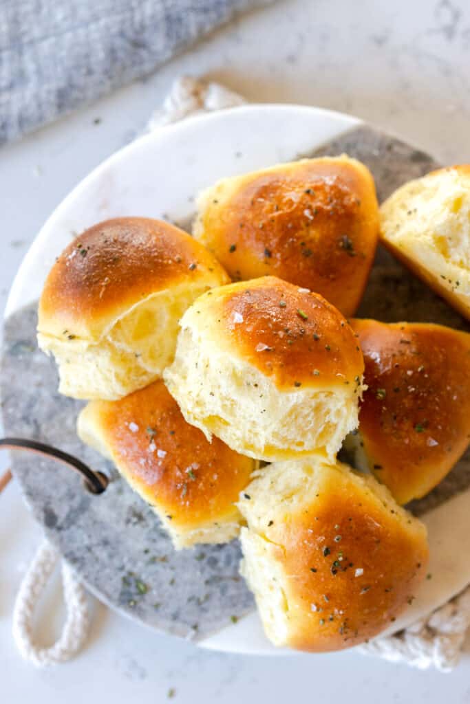 Lemon Herb Dinner Roll pile