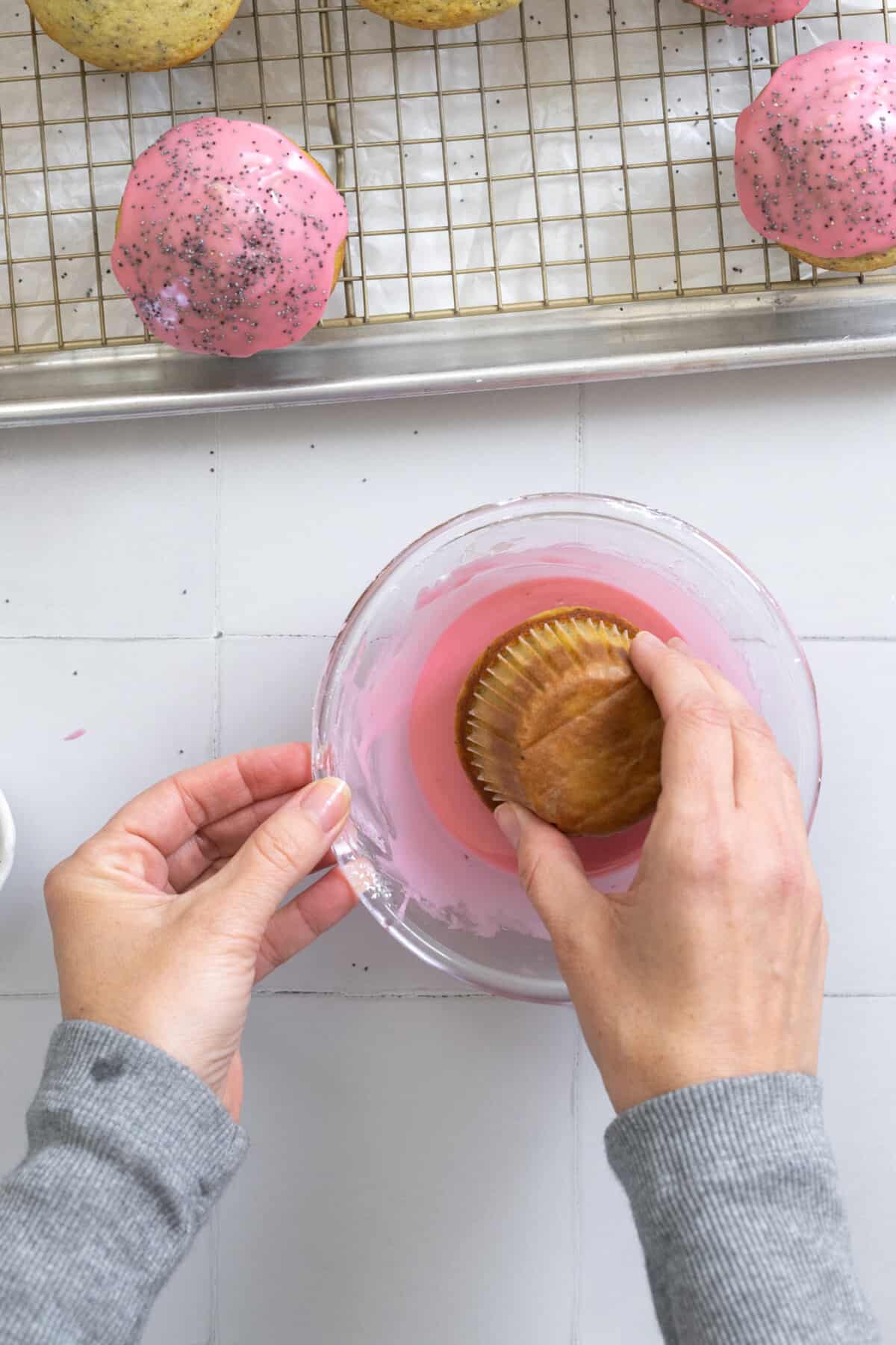 glazing Blood Orange Poppy Seed Muffins