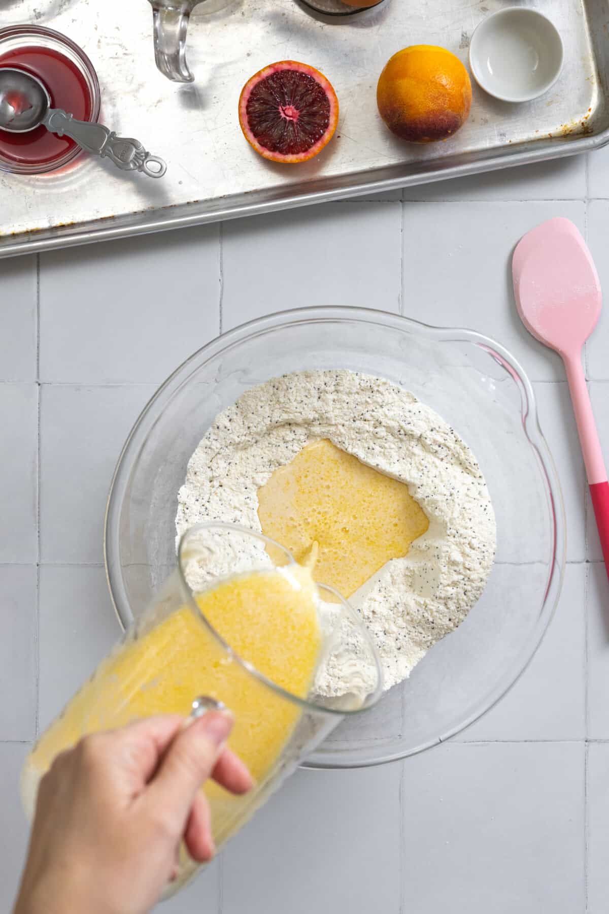 mixing muffin batter