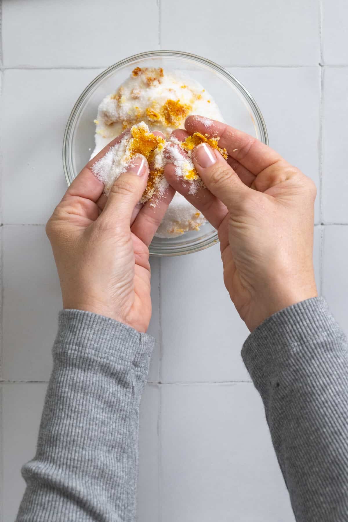 making blood orange sugar