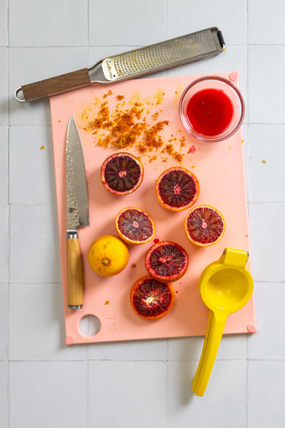 blood oranges and zest