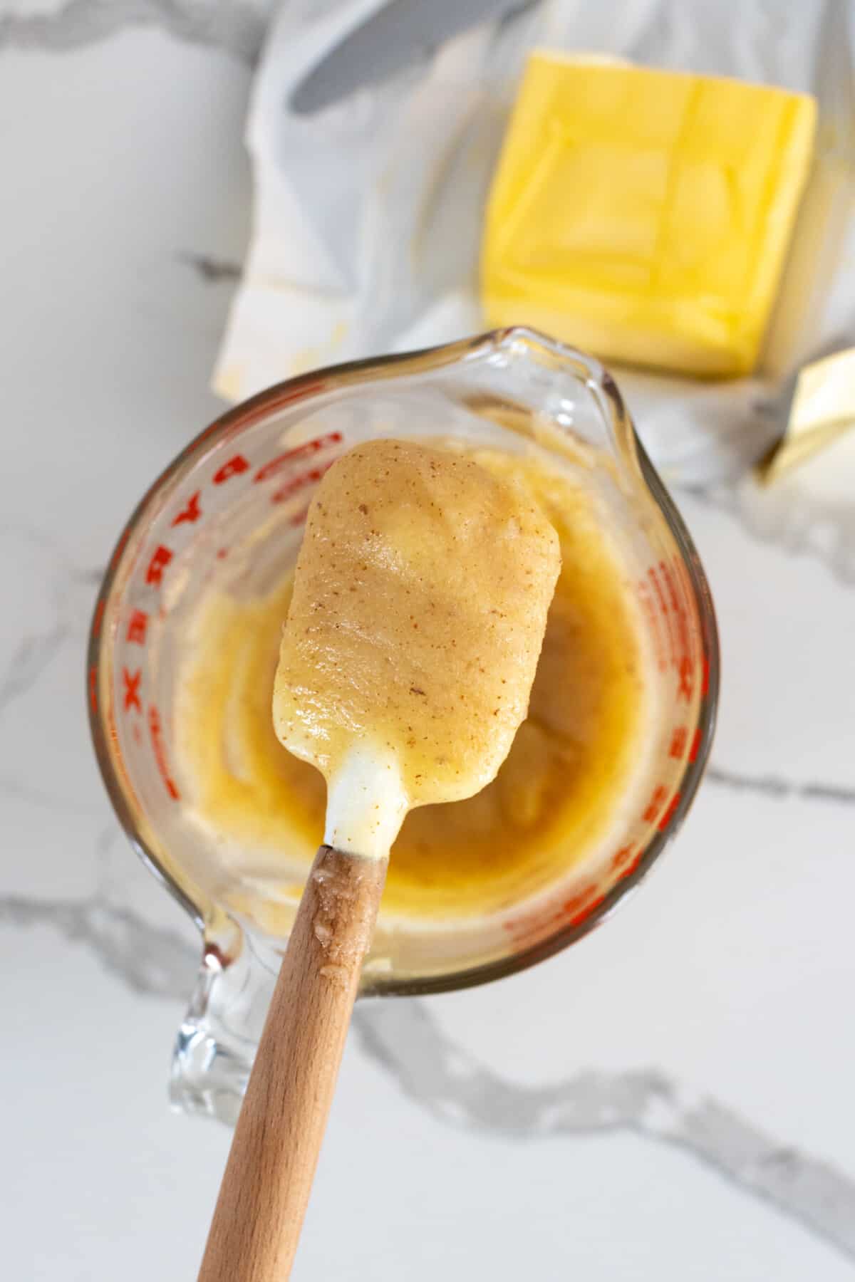 brown butter and unsalted butter at room temperature