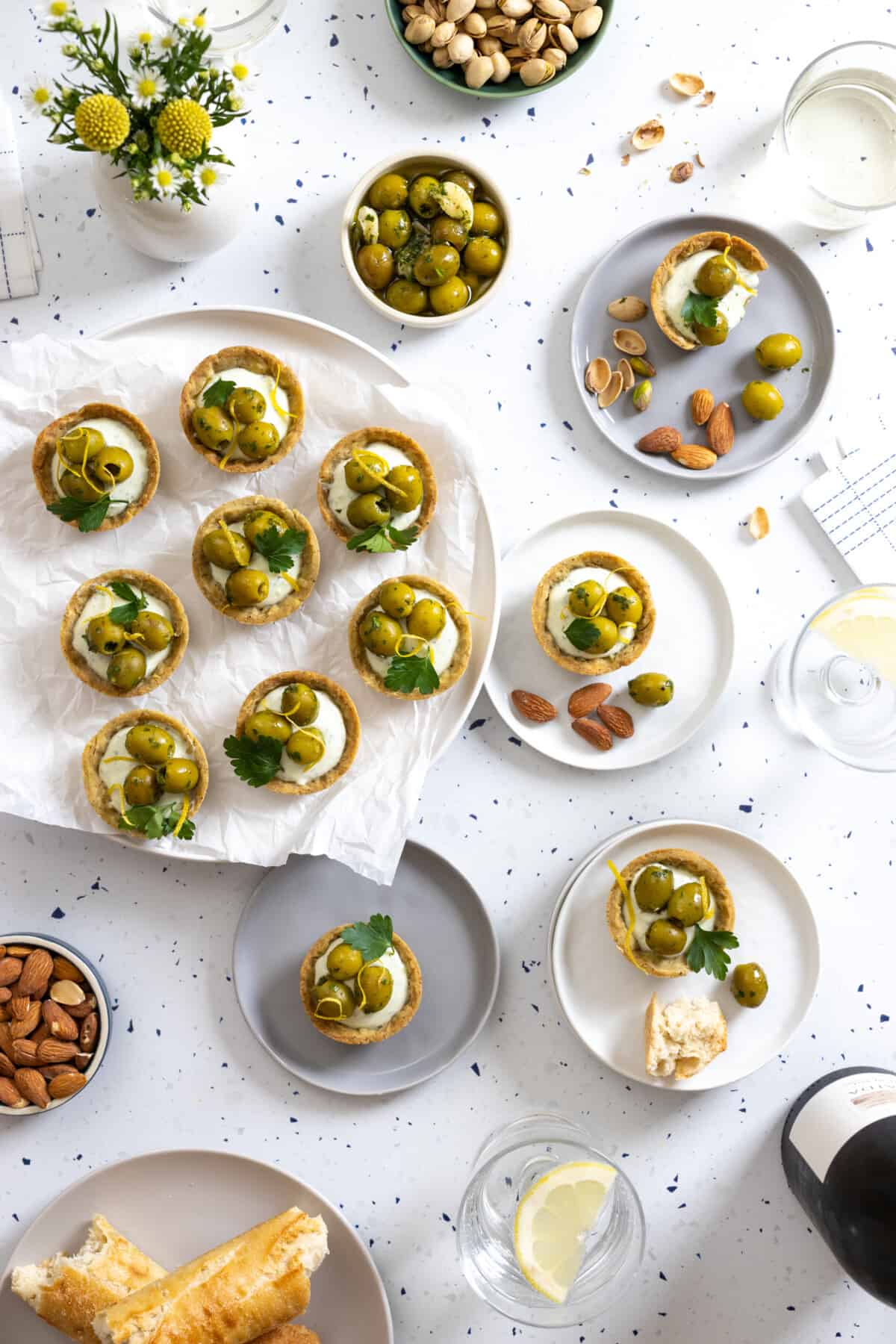 Green Olive Goat Cheese Tartlets