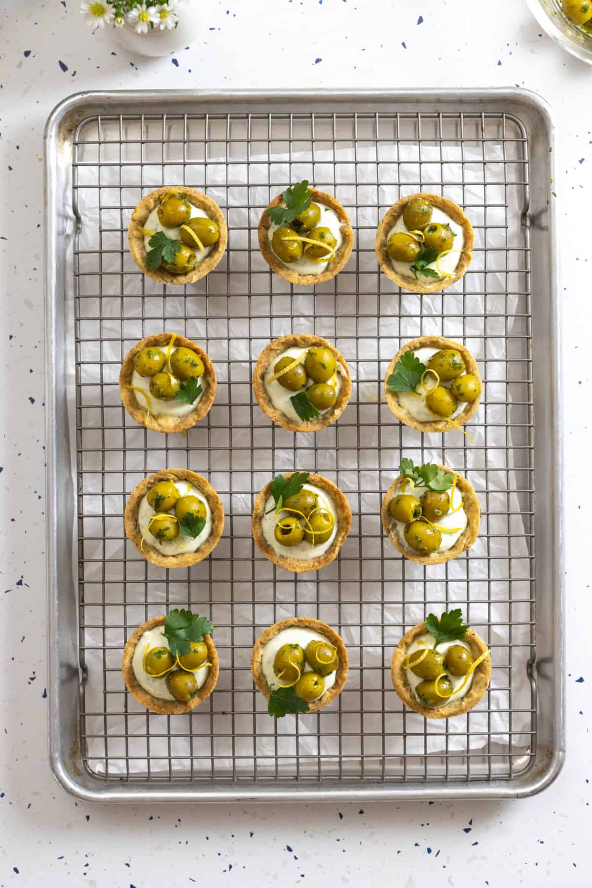 Herbed Olive Goat Cheese Tartlets