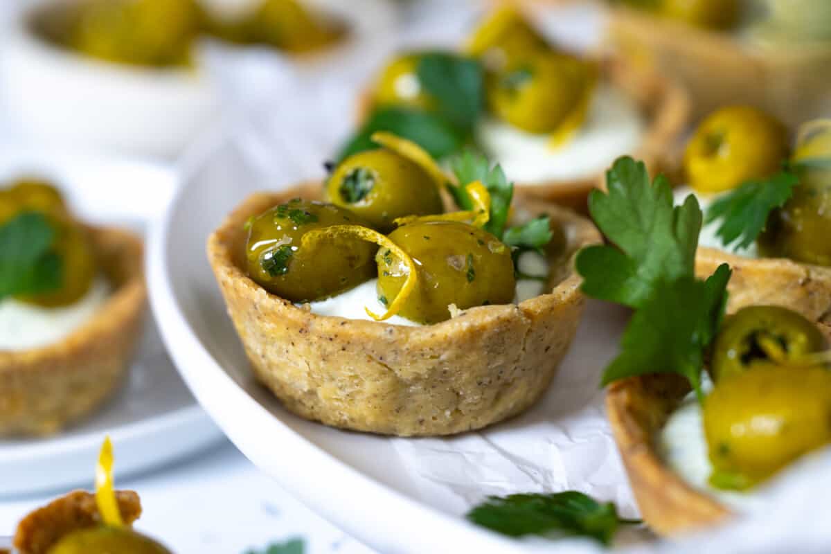 Olive Goat Cheese Mini Tarts