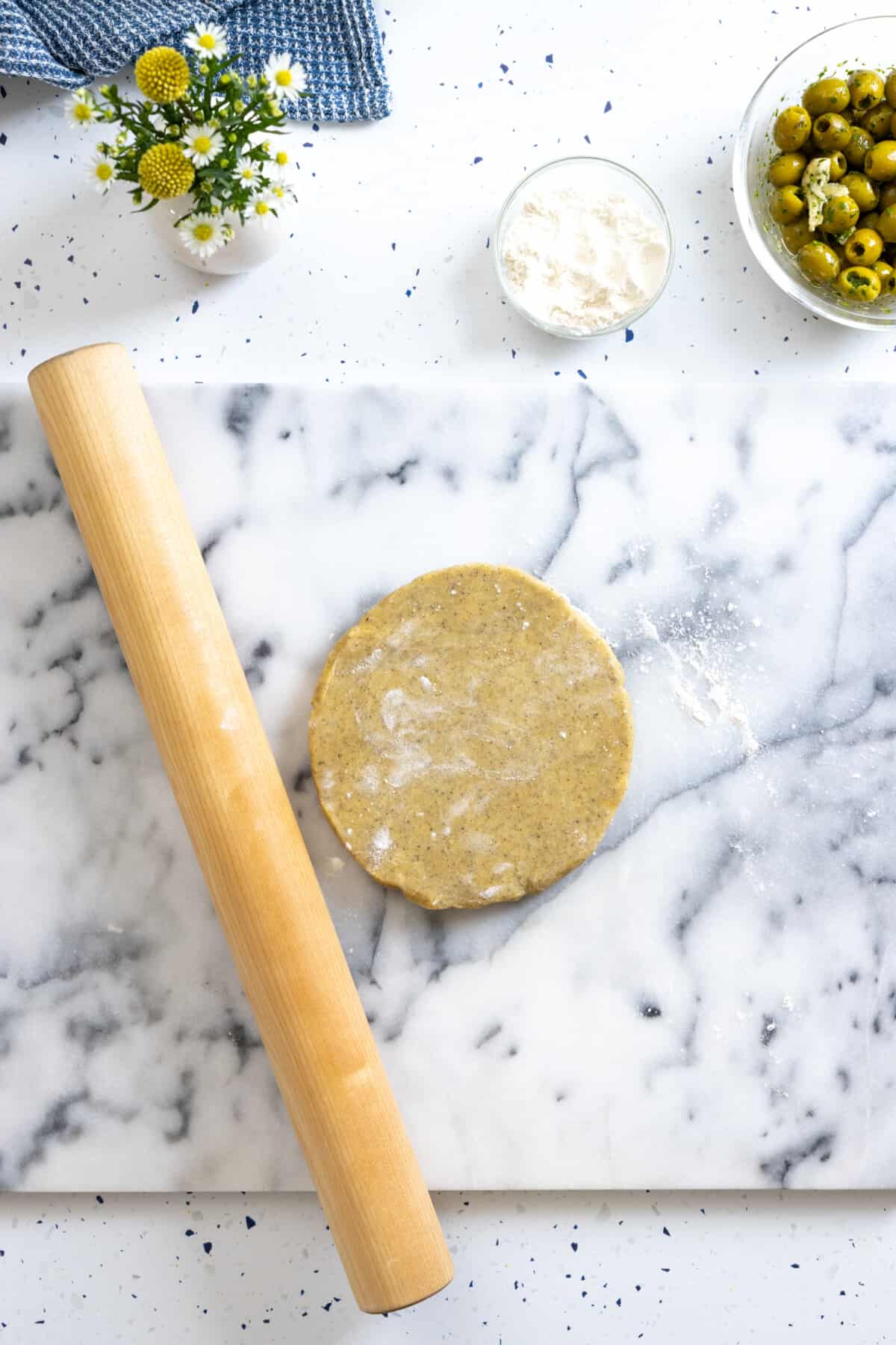 rolling savory tart dough