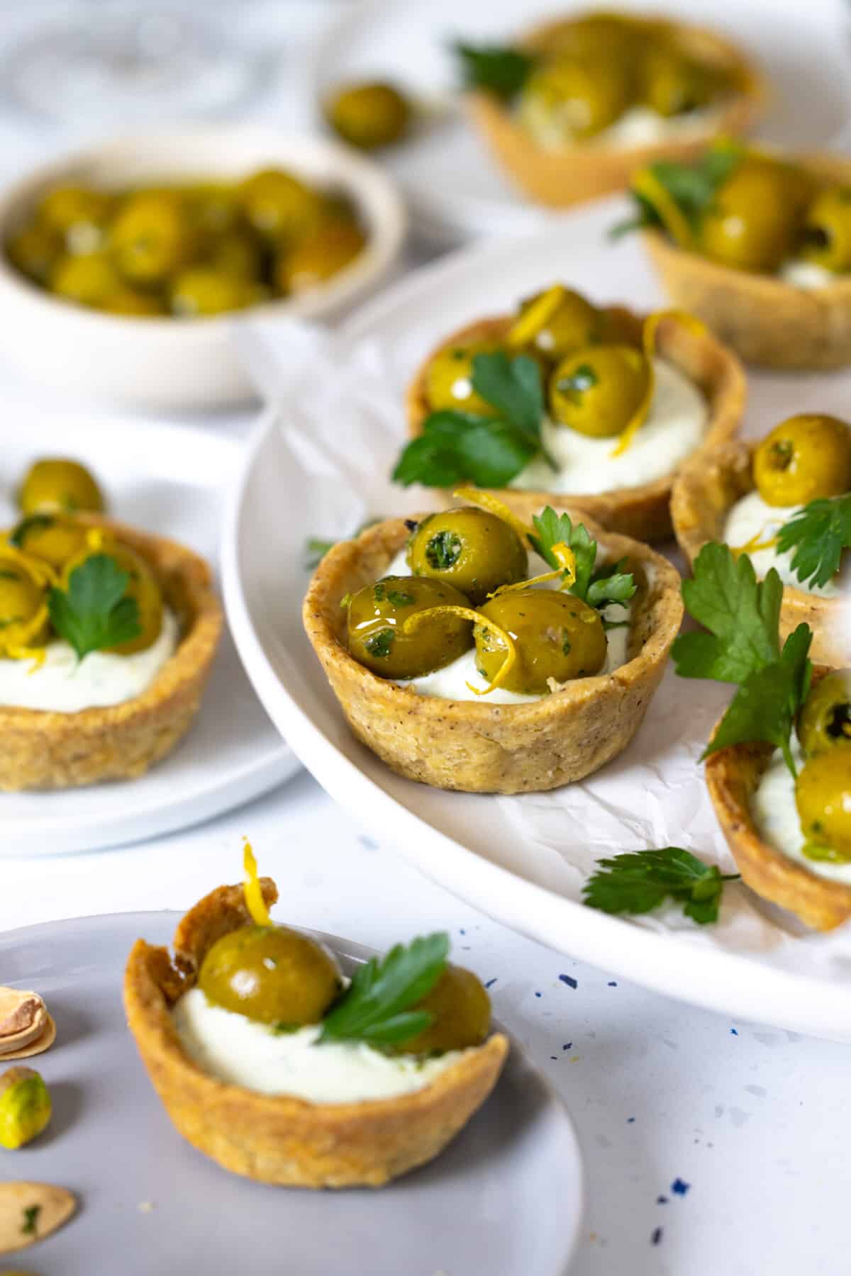 Herby Olive Goat Cheese Tartlet