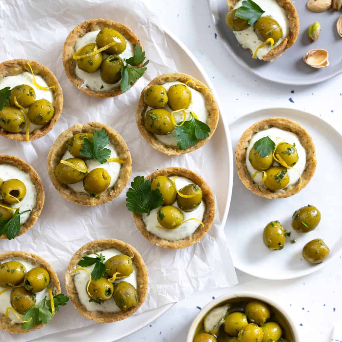 Herby Olive Goat Cheese Tartlets by Baking The Goods