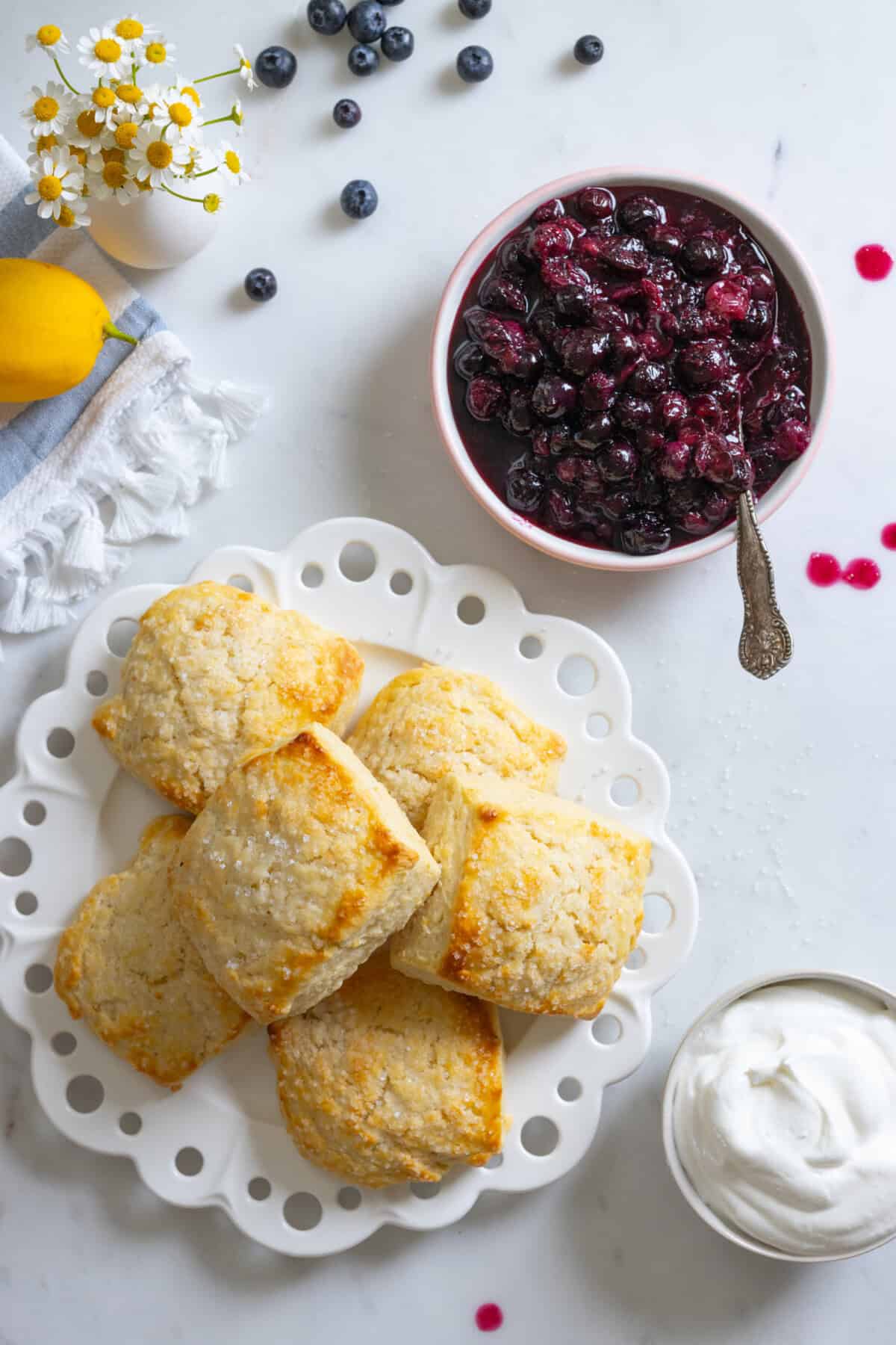 Roasted Blueberry Shortcakes
