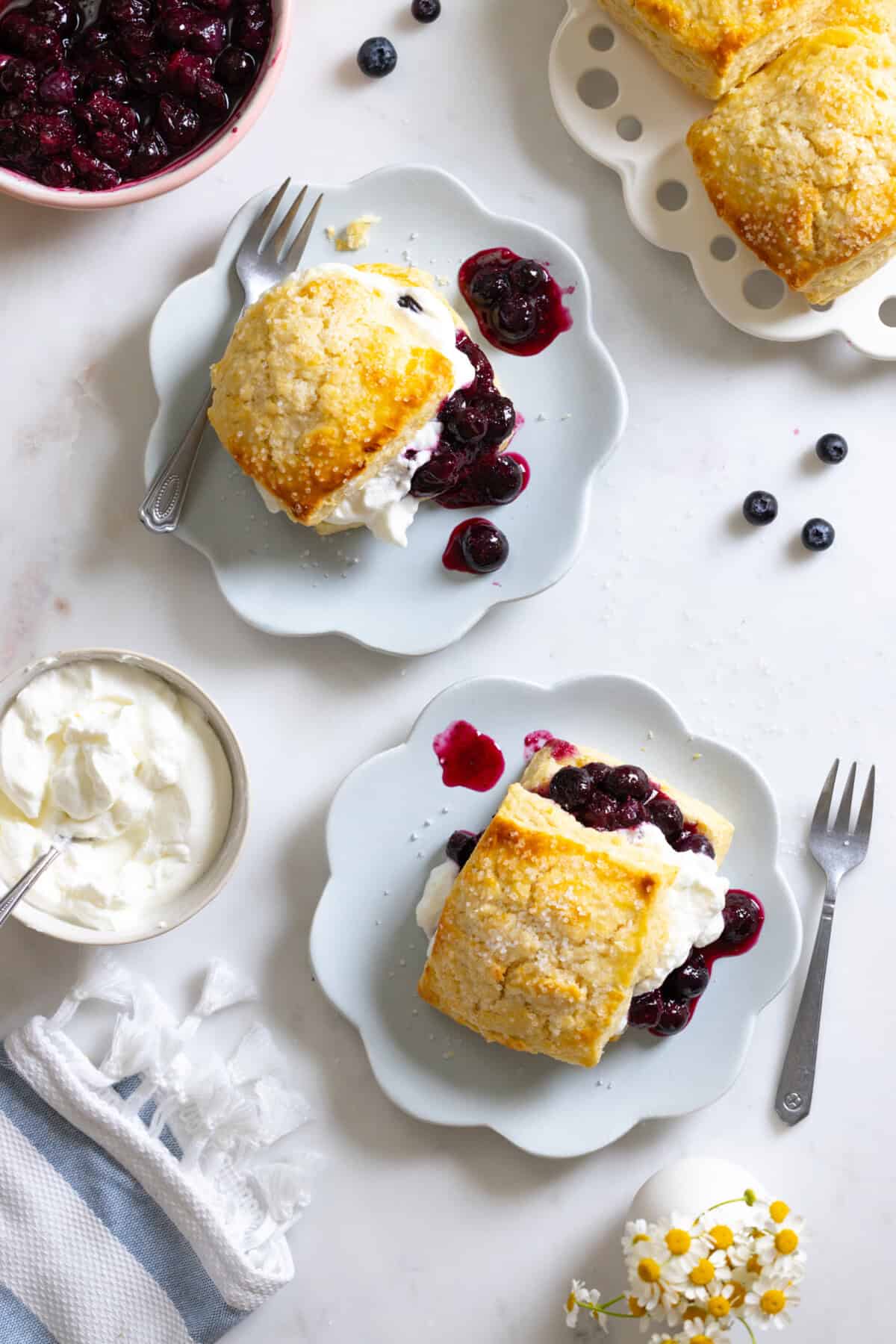 Shortcakes with Roasted Blueberry