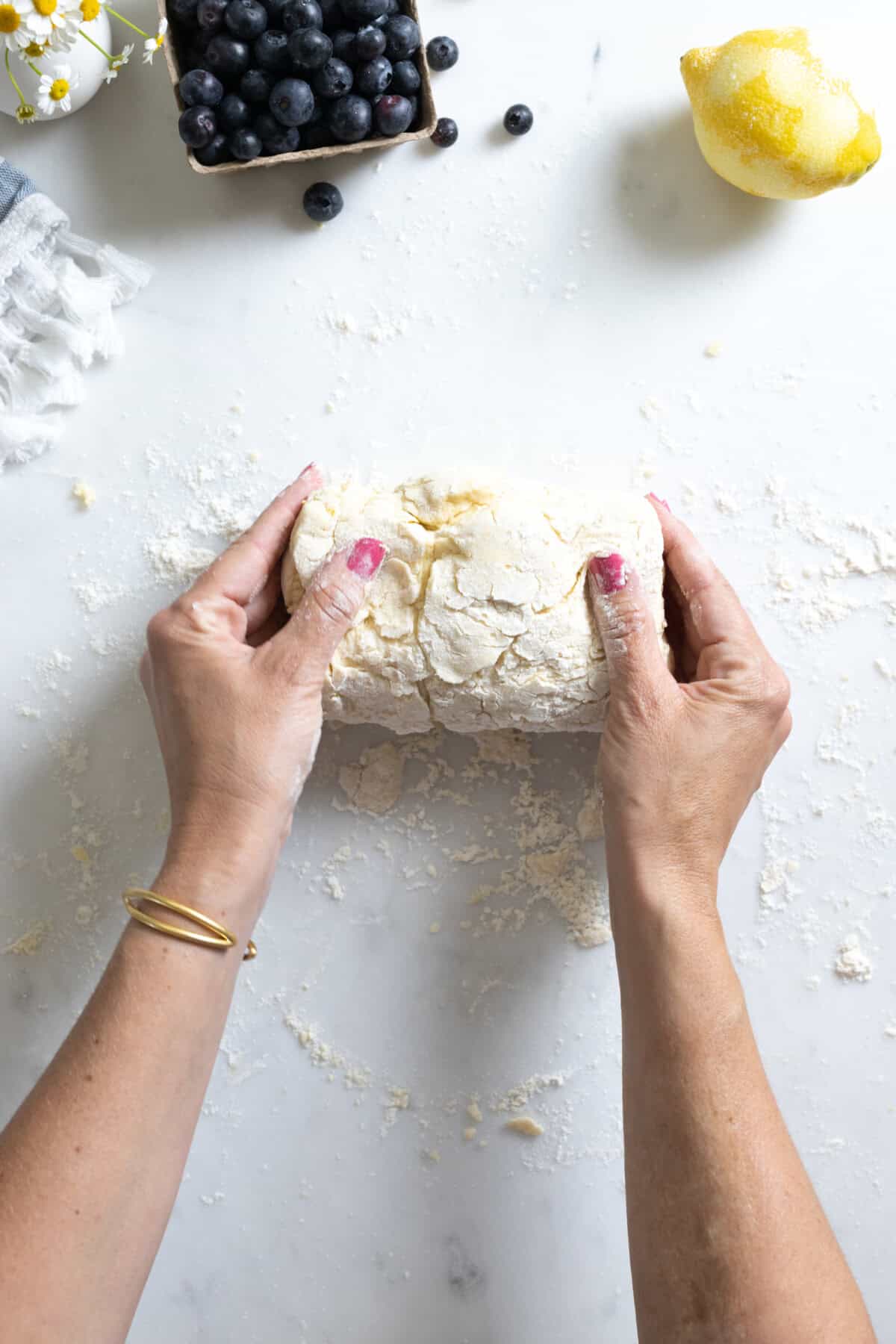 Folding shortcake dough