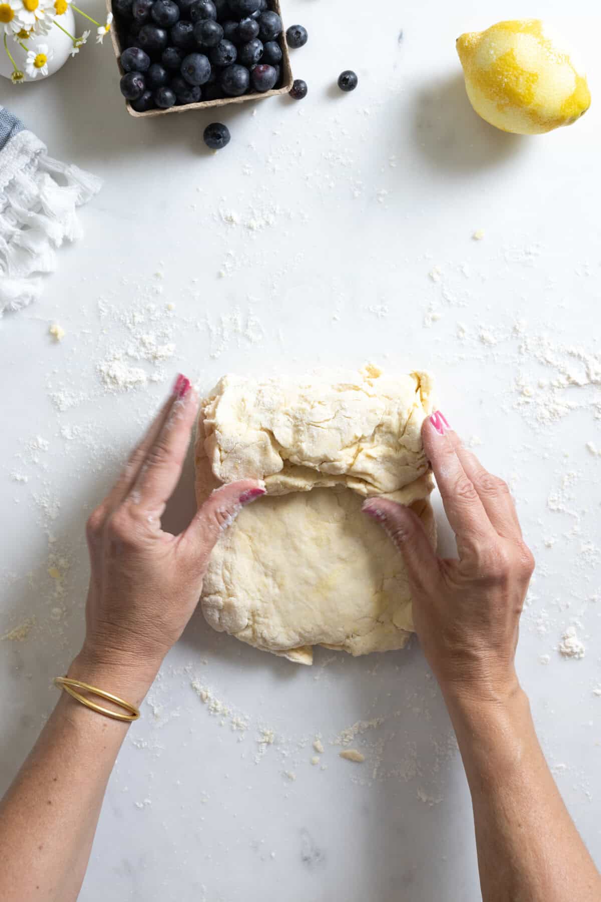 shaping shortcake dough