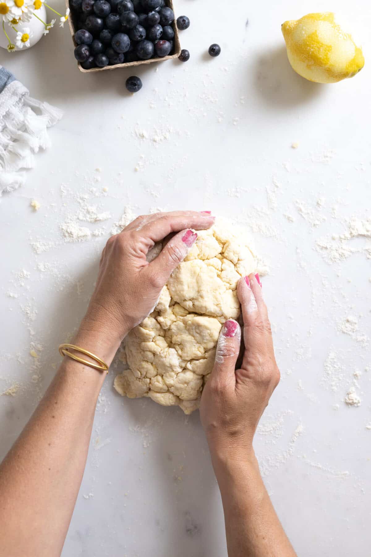 gathering shortcake dough