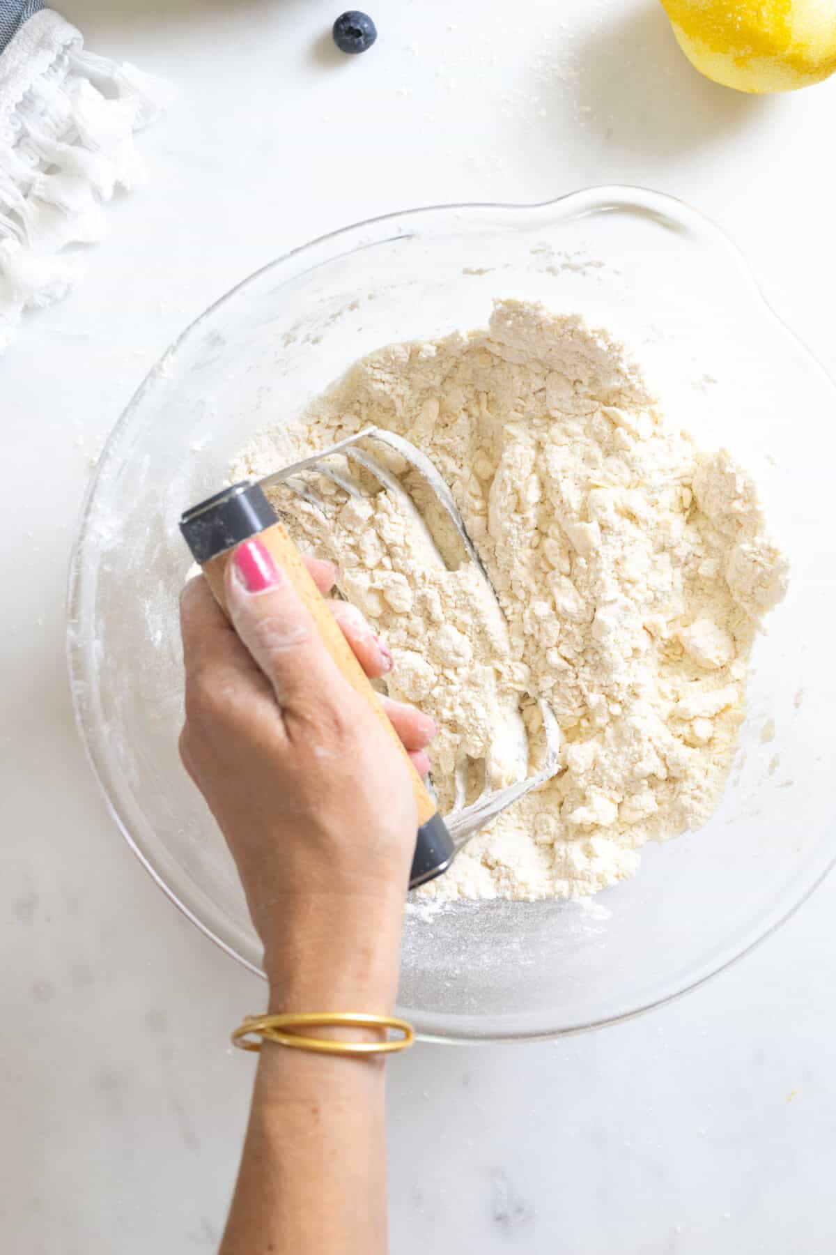 cutting butter into shortcakes