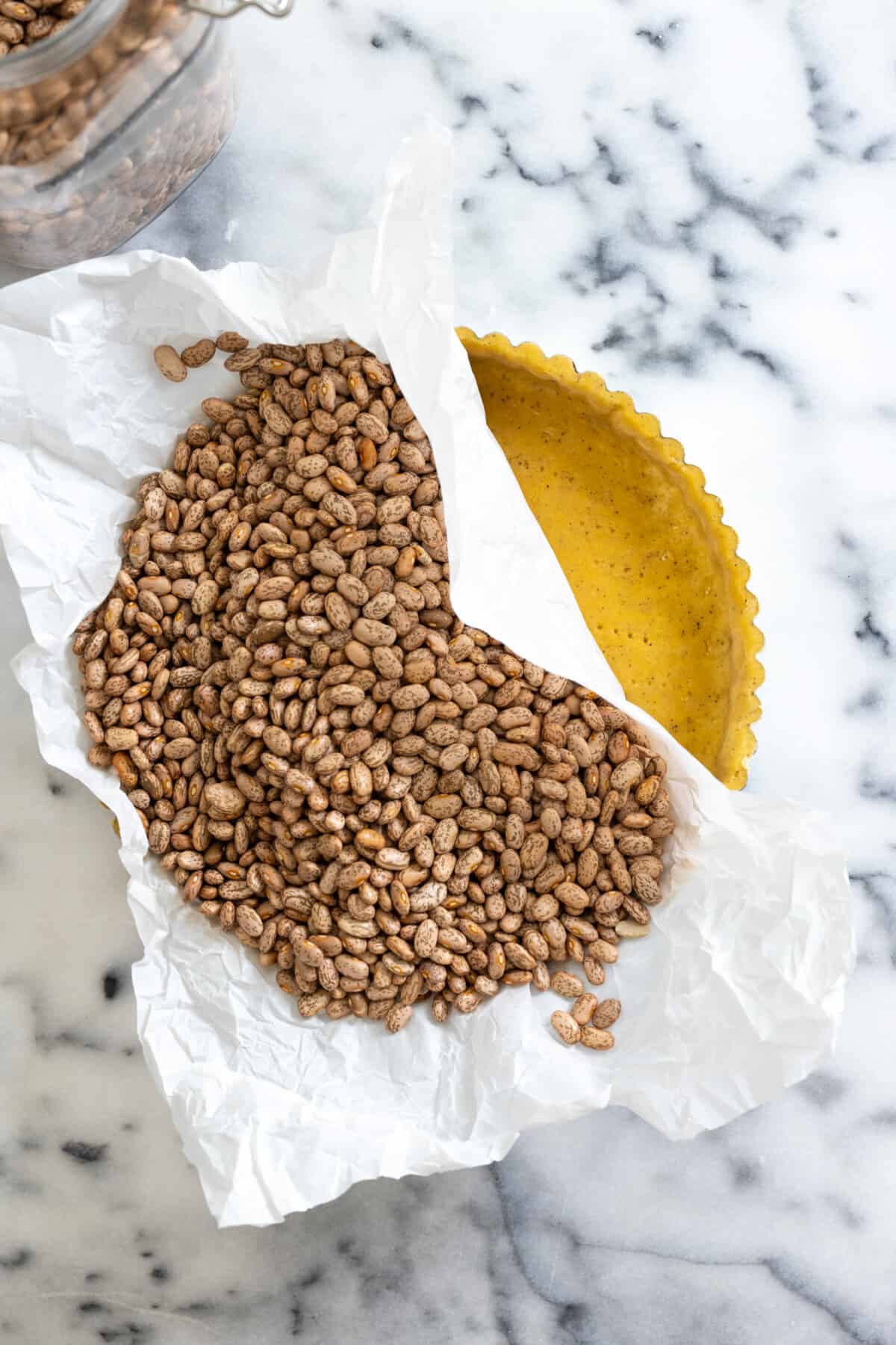 Savory Tart Shell with blind baking beans